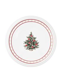 Serviesset Delight met kerstpatroon, 7-delig, Premium porselein, Rood, wit, patroon, Set met verschillende formaten