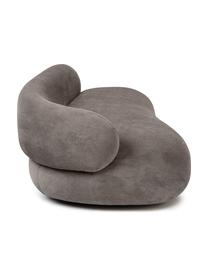 Sofa w kształcie nerki Alba (3-osobowa), Tapicerka: 97% poliester, 3% nylon D, Stelaż: lite drewno świerkowe z c, Nogi: tworzywo sztuczne, Szara tkanina, S 235 x G 114 cm, oparcie lewostronne