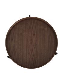 Mesa auxiliar de madera Renee, Tablero: fibras de densidad media , Estructura: metal con pintura en polv, Madera de nogal, Ø 44 x Al 49 cm