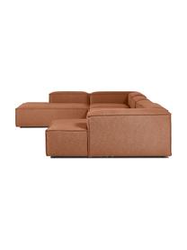 Sofa modułowa Lennon, Tapicerka: 100% poliester Dzięki tka, Stelaż: lite drewno, sklejka, Nogi: tworzywo sztuczne, Nugatowa tkanina, S 418 x W 68 cm, lewostronna