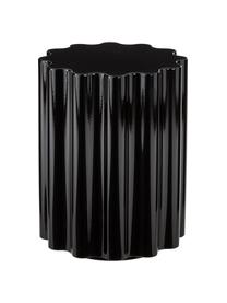 Taburetka/ pomocný stolík Colonna, Priebežne pigmentovaný termoplastický materiál, Čierna, lesklá, Ø 35 x V 46 cm