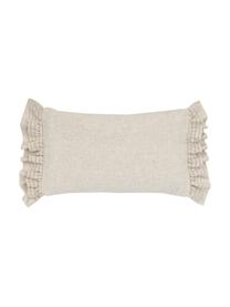 Kussenhoes Colette in beige met franjes, 60% polyester, 25% katoen, 15% linnen, Beige, B 30 x L 50 cm