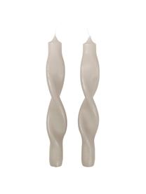 Velas cónicas Twist, 2uds., Cera, Beige, Ø 2 x Al 23 cm