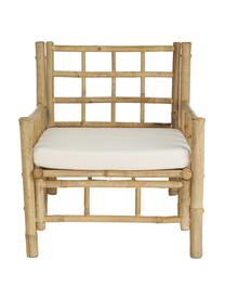 Sillón de bambú Mandisa, Estructura: bambú sin tratar, Bambú, blanco crema, An 70 x F 70 cm