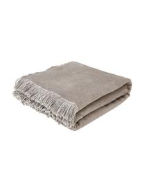 Plaid en coton doux brun Vienna, 85 % coton, 8 % viscose, 7 % polyacrylique, Brun, larg. 150 x long. 200 cm