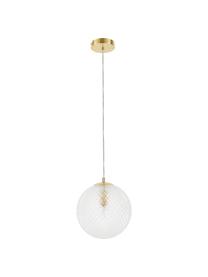 Lámpara de techo pequeña de vidrio Lorna, Pantalla: vidrio, Cable: plástico, Transparente con dorado, Ø 25 cm
