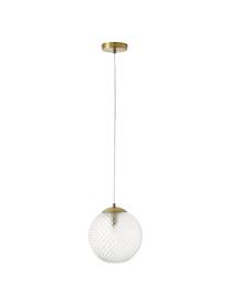 Lámpara de techo pequeña de vidrio Lorna, Pantalla: vidrio, Cable: plástico, Transparente, dorado, Ø 25 cm