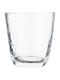 Mundgeblasene Wassergläser Hammered mit unebener Oberfläche, 4 Stück, Glas, mundgeblasen, Transparent, Ø 9 x H 10 cm, 250 ml
