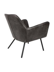 Fauteuil lounge en cuir synthétique Bon, Cuir synthétique gris foncé, larg. 80 x prof. 76 cm