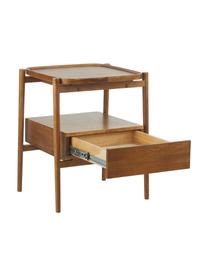 Stolik nocny z drewna dębowego Libby, Drewno dębowe bejcowane na ciemno, S 49 x W 60 cm