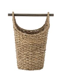 Handgefertigter Aufbewahrungskorb Timmi aus Naturfaser, Korb: Bankuan-Grass, Stange: Holz, Braun, B 33 x H 41 cm