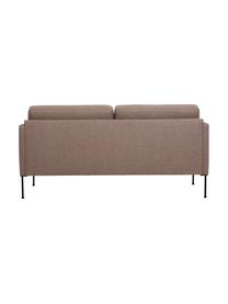 Divano 2 posti con piedini in metallo Fluente, Rivestimento: 100% poliestere 115.000 c, Struttura: legno di pino massiccio, , Piedini: metallo verniciato a polv, Tessuto marrone, Larg. 166 x Prof. 85 cm
