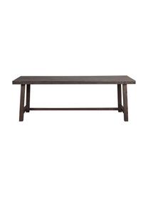 Stół do jadalni z blatem z litego drewna  Brooklyn, Lite drewno dębowe, bejcowane i lakierowane, Drewno dębowe, lakierowane na czarno, S 220 x G 95 cm