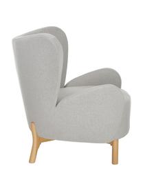 Fauteuil Kalia in lichtgrijs, Bekleding: 100% polyester, Poten: beukenhout, Frame: metaal, Geweven stof lichtgrijs, B 78 x H 80 cm