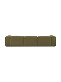 Divano angolare componibile Lennon, Rivestimento: 100% poliestere Con 115.0, Struttura: legno di pino massiccio, , Piedini: plastica, Tessuto verde, Larg. 327 x Prof. 180 cm, chaise-longue a sinistra