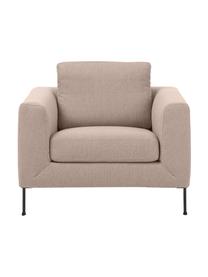 Fotel z metalowymi nogami Cucita, Tapicerka: tkanina (100% poliester) , Stelaż: lite drewno sosnowe z cer, Nogi: metal lakierowany, Taupe tkanina, S 98 x G 94 cm