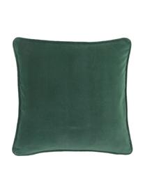 Federa arredo in velluto verde smeraldo Dana, 100% velluto di cotone, Verde smeraldo, Larg. 40 x Lung. 40 cm