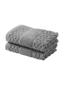 Handdoek Katharina met honingraatpatroon in verschillende formaten, Donkergrijs, Douchehanddoek, B 70 x L 140 cm