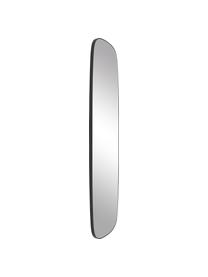 Specchio quadrato da parete con struttura in metallo nero Alyson, Cornice: metallo rivestito, Superficie dello specchio: lastra di vetro, Nero, Larg. 40 x Alt. 140 cm