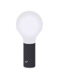 Mobiele dimbare outdoor lamp Aplô, Lampenkap: polyethyleen, Voetstuk: gecoat aluminium, Wit, antraciet, Ø 12 x H 25 cm