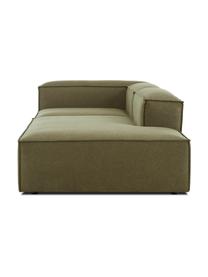 Szezlong modułowy Lennon, Tapicerka: poliester Dzięki tkaninie, Stelaż: lite drewno sosnowe z cer, Nogi: tworzywo sztuczne Materia, Zielona tkanina, S 269 x G 119 cm, oparcie lewostronne