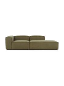 Szezlong modułowy Lennon, Tapicerka: poliester Dzięki tkaninie, Stelaż: lite drewno sosnowe z cer, Nogi: tworzywo sztuczne Materia, Zielona tkanina, S 269 x G 119 cm, oparcie lewostronne