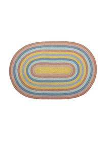 Ovale vloerkleed Ralia van jute, 100% jute, Meerkleurig, L 75 x B 50 cm