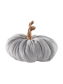 Calabaza decorativa de terciopelo Pumpis, 15% poliresina, 35% acrílico, 25% poliéster, 25% relleno de arena de cuarzo, Gris, Ø 22 x Al 21