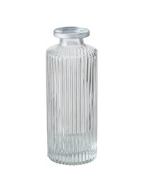Kleines Vasen-Set Adore aus Glas, 3-tlg., Glas, Transparent mit Silberrand, Ø 5 x H 13 cm
