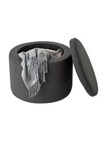 Puf tapizado Alida, con espacio de almacenamiento, Tapizado: 100% poliéster Alta resis, Estructura: madera contrachapada, met, Terciopelo gris oscuro, Ø 50 x Al 42 cm