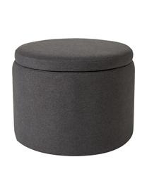 Puf tapizado Alida, con espacio de almacenamiento, Tapizado: 100% poliéster Alta resis, Estructura: madera contrachapada, met, Terciopelo gris oscuro, Ø 50 x Al 42 cm