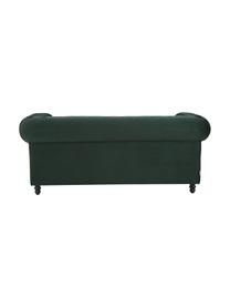 Divano chesterfield 2 posti in velluto verde Chester, Piedini: legno di quercia massicci, Velluto verde bosco, Larg. 186 x Prof. 94 cm
