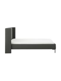 Cama tapizada Dusk, Tapizado: tejido finamente estructu, Estructura: madera de pino maciza con, Patas: metal con pintura en polv, Tejido gris antracita, An 140 x L 200 cm