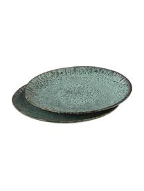 Talerz śniadaniowy Vingo, 2 szt., Kamionka, Niebieskozielony, czarny, Ø 22 cm