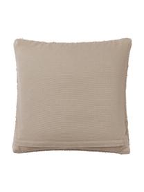 Housse de coussin en soie Rowan, Taupe, larg. 45 x long. 45 cm