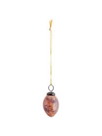 Handgefertigte Deko-Anhänger Ostereier aus Glas mit Farbverlauf, 3 Stück, Orange, Schwarz, Ø 3 x H 5 cm