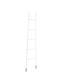 Handdoekladder Rack Ladder, Poten: natuurlijk gelakt rubberh, Wit, B 54 x H 175 cm