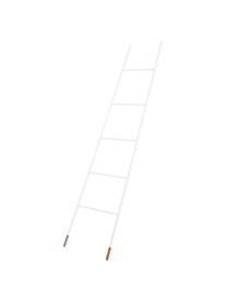 Handtuchleiter Rack Ladder in Weiß, Füße: Gummibaumholz, naturlacki, Weiß, 54 x 175 cm