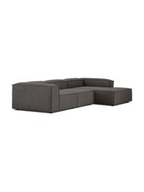 Divano angolare componibile Lennon, Rivestimento: 100% poliestere Con 115.0, Struttura: legno di pino massiccio, , Piedini: plastica, Tessuto antracite, Larg. 327 x Prof. 180 cm, chaise-longue a sinistra