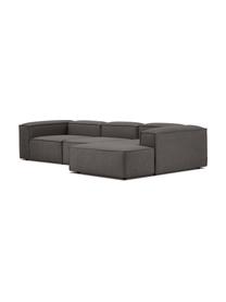 Divano angolare componibile Lennon, Rivestimento: 100% poliestere Con 115.0, Struttura: legno di pino massiccio, , Piedini: plastica, Tessuto antracite, Larg. 327 x Prof. 180 cm, chaise-longue a sinistra
