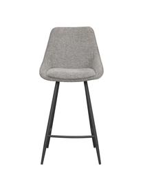 Tabouret de bar avec pieds en métal Sierra, Tissu gris, larg. 47 x haut. 97 cm