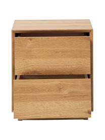 Table de chevet placage en frêne Noel, Panneau de fibres à densité moyenne (MDF) avec placage de frêne, Bois, larg. 45 x long. 50 cm