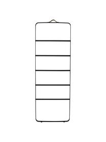 Scala portasciugamani Ladder, Struttura: acciaio, verniciato a pol, Ripiani: legno di caucciù, vernici, Legno di caucciù, nero, Larg. 60 x Alt. 170 cm