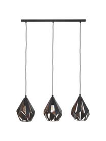 Große Pendelleuchte Carlton aus Metall, Lampenschirm: Stahl, lackiert, Baldachin: Stahl, lackiert, Schwarz, Kupferfarben, B 81 x H 28 cm