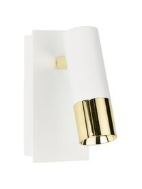 Aplique LED Bobby, Pantalla: metal con pintura en polv, Fijación: metal con pintura en polv, Estructura: metal galvanizado, Blanco, dorado, An 7 x Al 15 cm