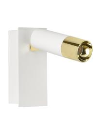 Aplique LED Bobby, Pantalla: metal con pintura en polv, Fijación: metal con pintura en polv, Estructura: metal galvanizado, Blanco, dorado, An 7 x Al 15 cm