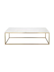 Mramorový konferenční stolek Alys, Bílý mramor, zlatá, Š 120 cm, V 35 cm