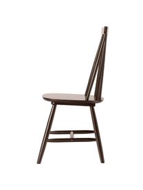 Sedia in legno color marrone scuro Windsor Milas 2 pz, Legno di caucciù laccato, Marrone, Larg. 52 x Prof. 45 cm