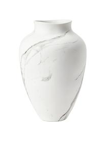 Große handgefertigte Vase Latona aus Steingut, Steingut, Weiß,Grau, Ø 21 x H 30 cm