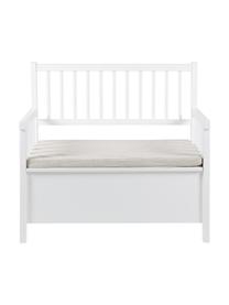 Sitzbank Emma mit Stauraum, Bezug: Polyester, Gestell: Mitteldichte Holzfaserpla, Weiß, Beige, B 90 x H 85 cm